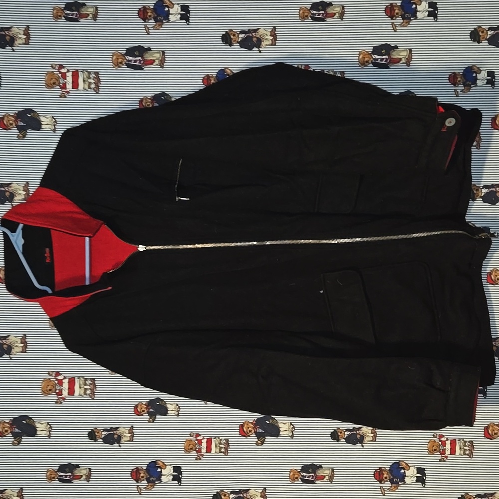 Vintage 90s Y2k Marlboro Wool Reversible Red Black Chore Outdoor Jacket Large